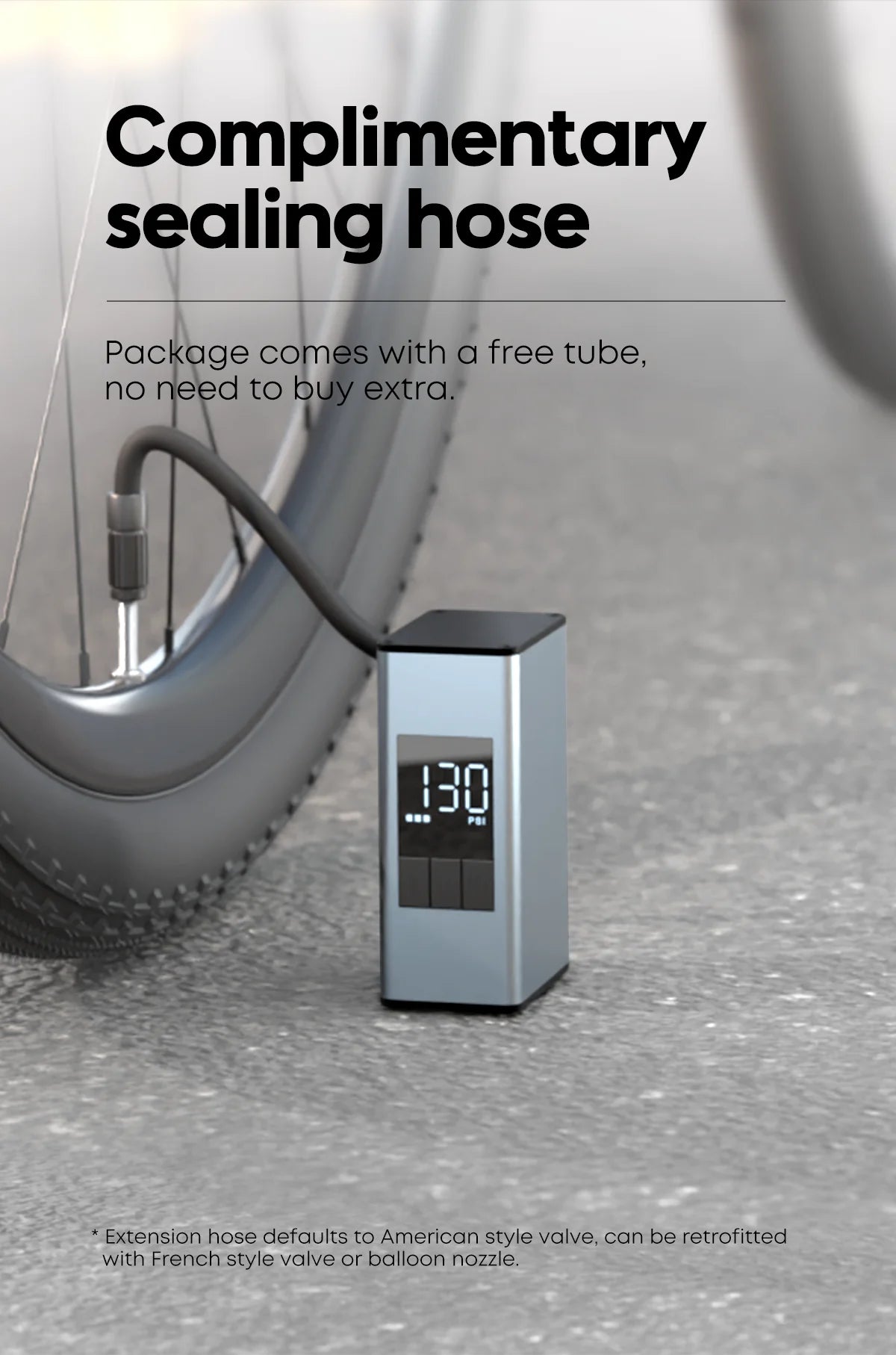 Cyclami - Mini-Luftpumpe für Rennrad und Gravelbike mit Luftdruck-Anzeige und 8 bar Leistung