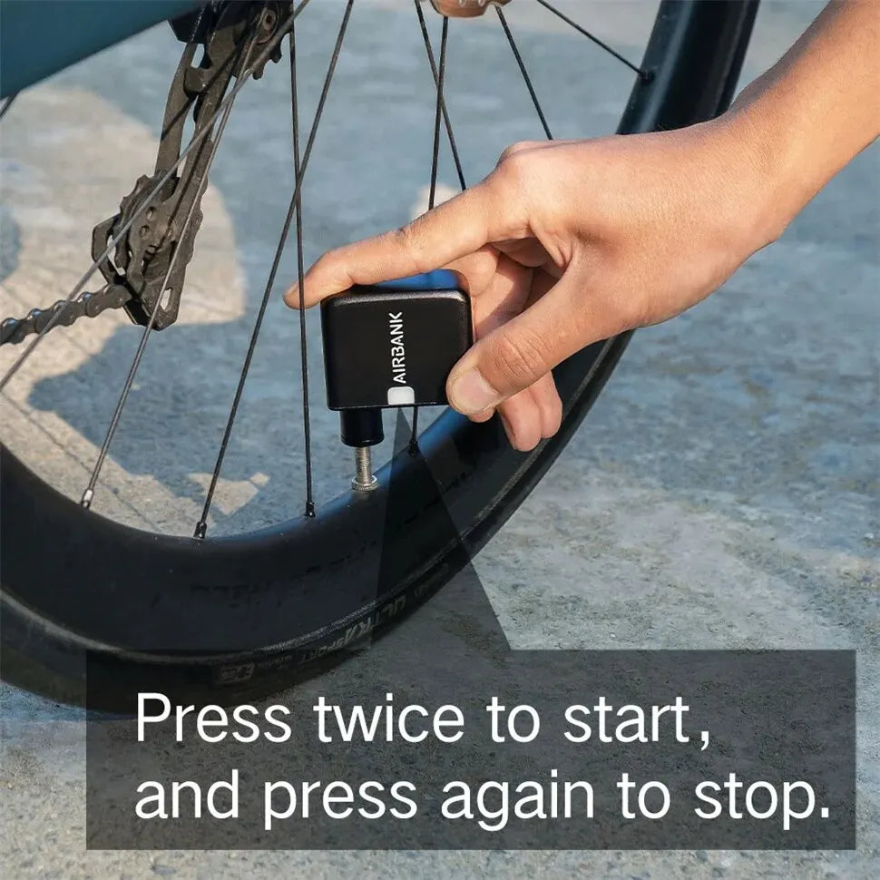 AIRBANK - akku-betriebene Taschen-Luftpumpe für Rennrad und Gravelbike mit bis zu 7 bar Leistung