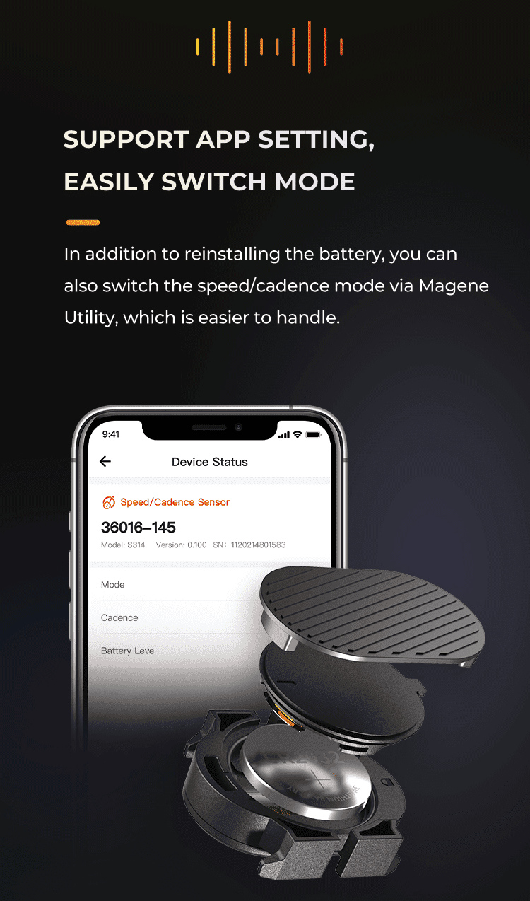 Magene S314 Geschwindigkeits- und Trittfrequenz Sensor (ANT+ & Bluetooth)