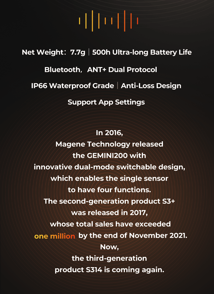 Magene S314 Geschwindigkeits- und Trittfrequenz Sensor (ANT+ & Bluetooth)