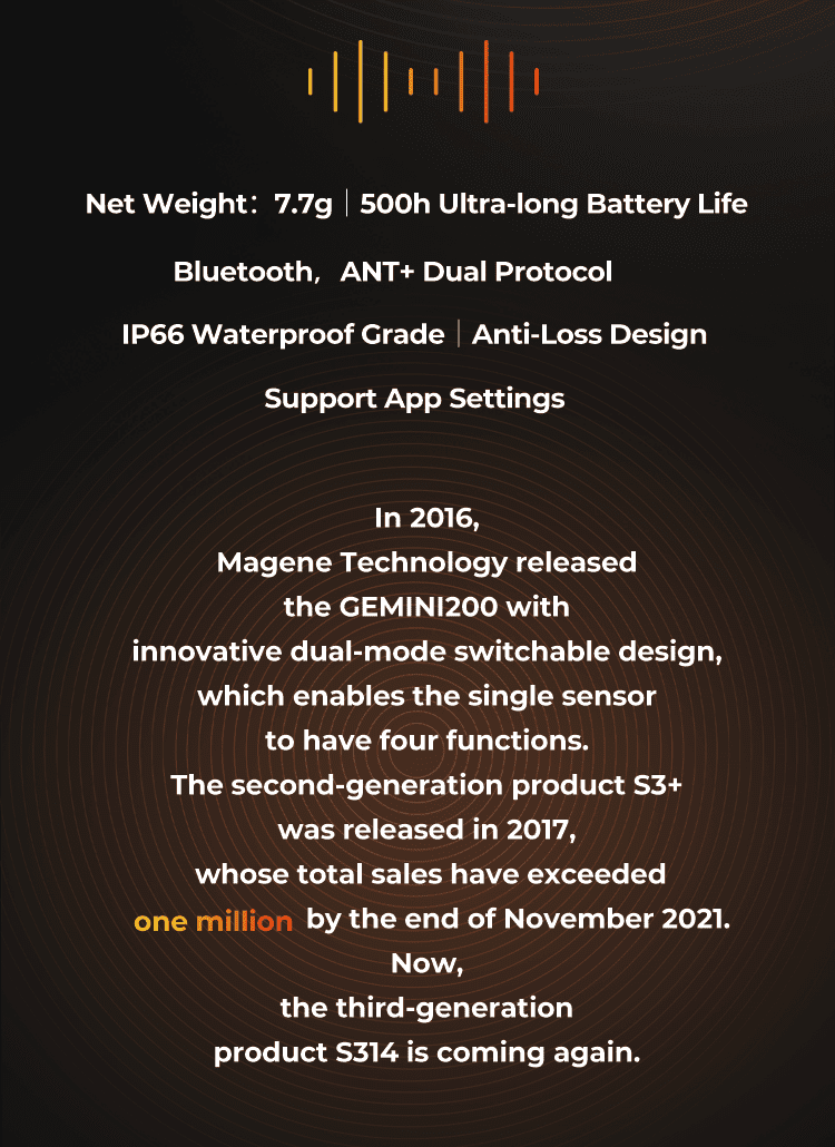 Magene S314 Geschwindigkeits- und Trittfrequenz Sensor (ANT+ & Bluetooth)