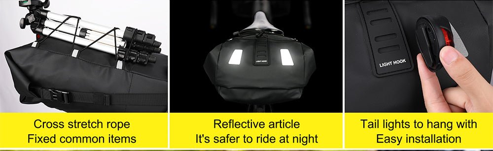 Rhinowalk Sattelstütztasche 10 Liter - wasserdicht schwarz