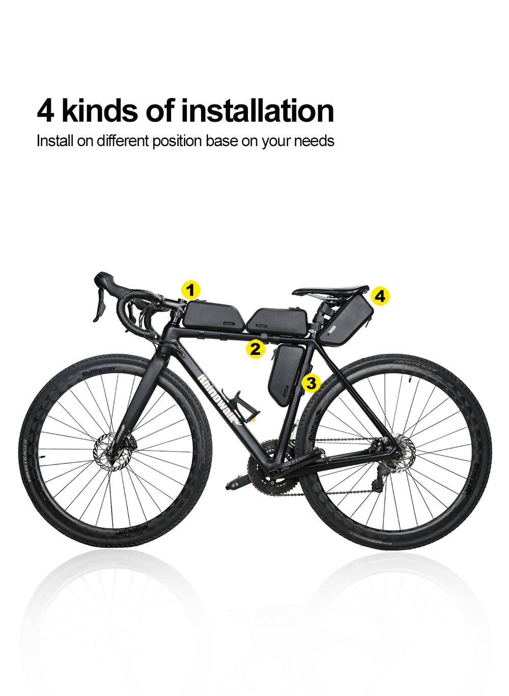 Rhinowalk Rahmentasche 1,2 Liter - wasserdicht schwarz für Oberrohr