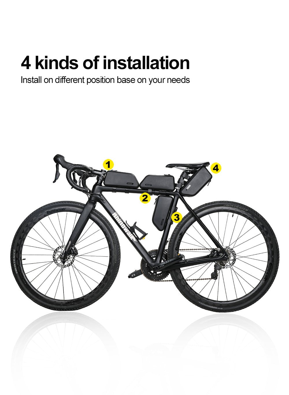 Rhinowalk Rahmentasche 1,2 Liter - wasserdicht schwarz für Oberrohr