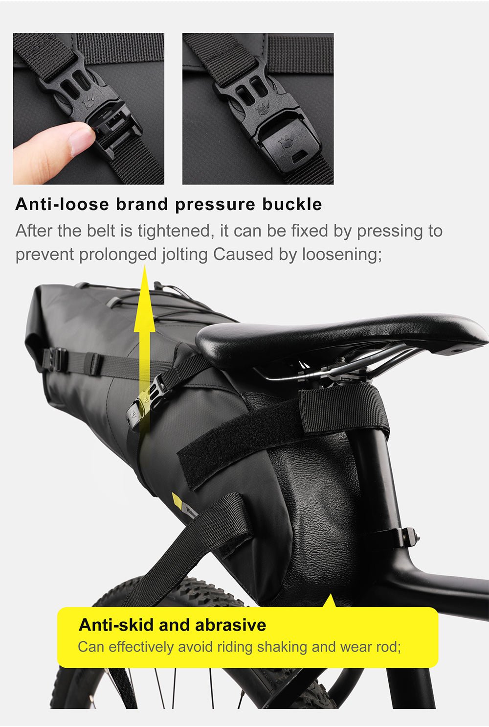 Rhinowalk Sattelstütztasche 13 Liter - wasserdicht schwarz