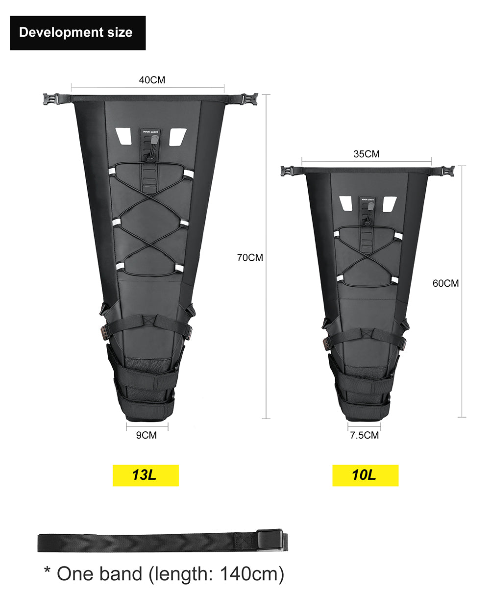Rhinowalk Sattelstütztasche 13 Liter - wasserdicht schwarz