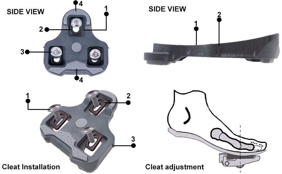 ZERAY Schuhplatten - kompatibel zu LOOK KEO - 0 Grad - Doppelpack