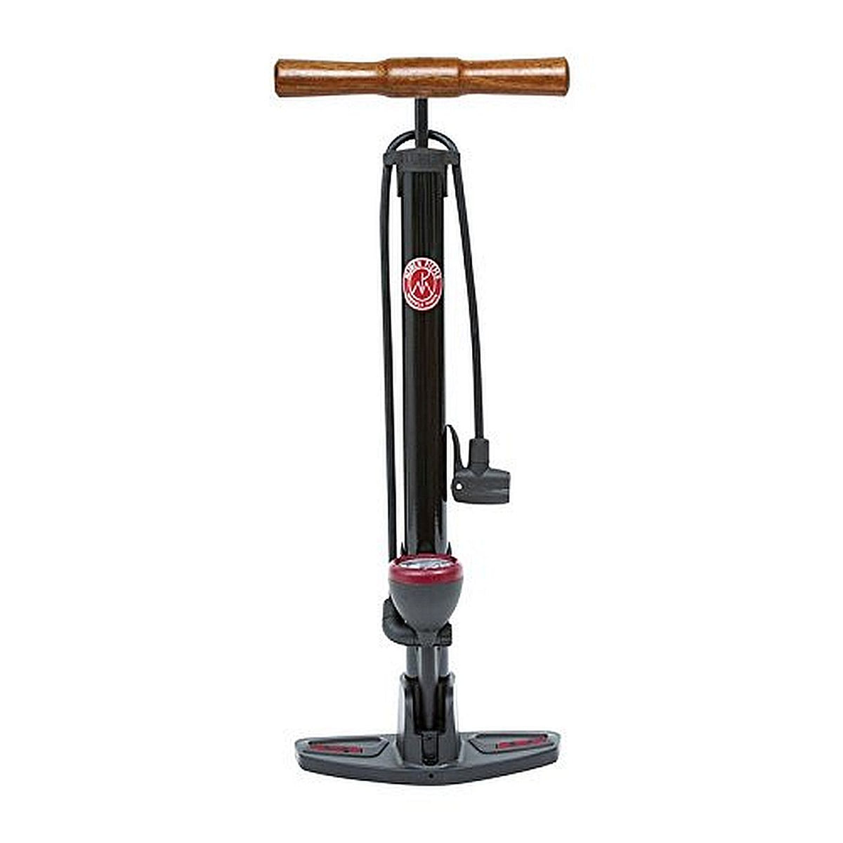 MIJNEN PIEPER - Fahrrad - Standpumpe aus Stahl mit Holzgriff für Rennrad und Gravelbikes