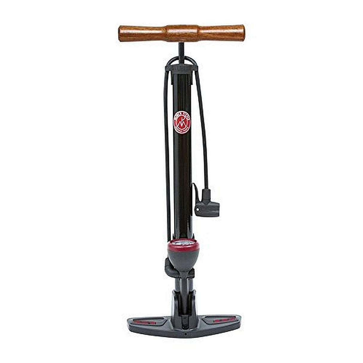 MIJNEN PIEPER - Fahrrad - Standpumpe aus Stahl mit Holzgriff für Rennrad und Gravelbikes