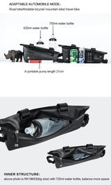 Rhinowalk Rahmentasche 2,8 Liter - wasserdicht schwarz für Oberrohr