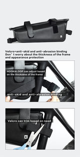 Rhinowalk Rahmentasche 2,8 Liter - wasserdicht schwarz für Oberrohr