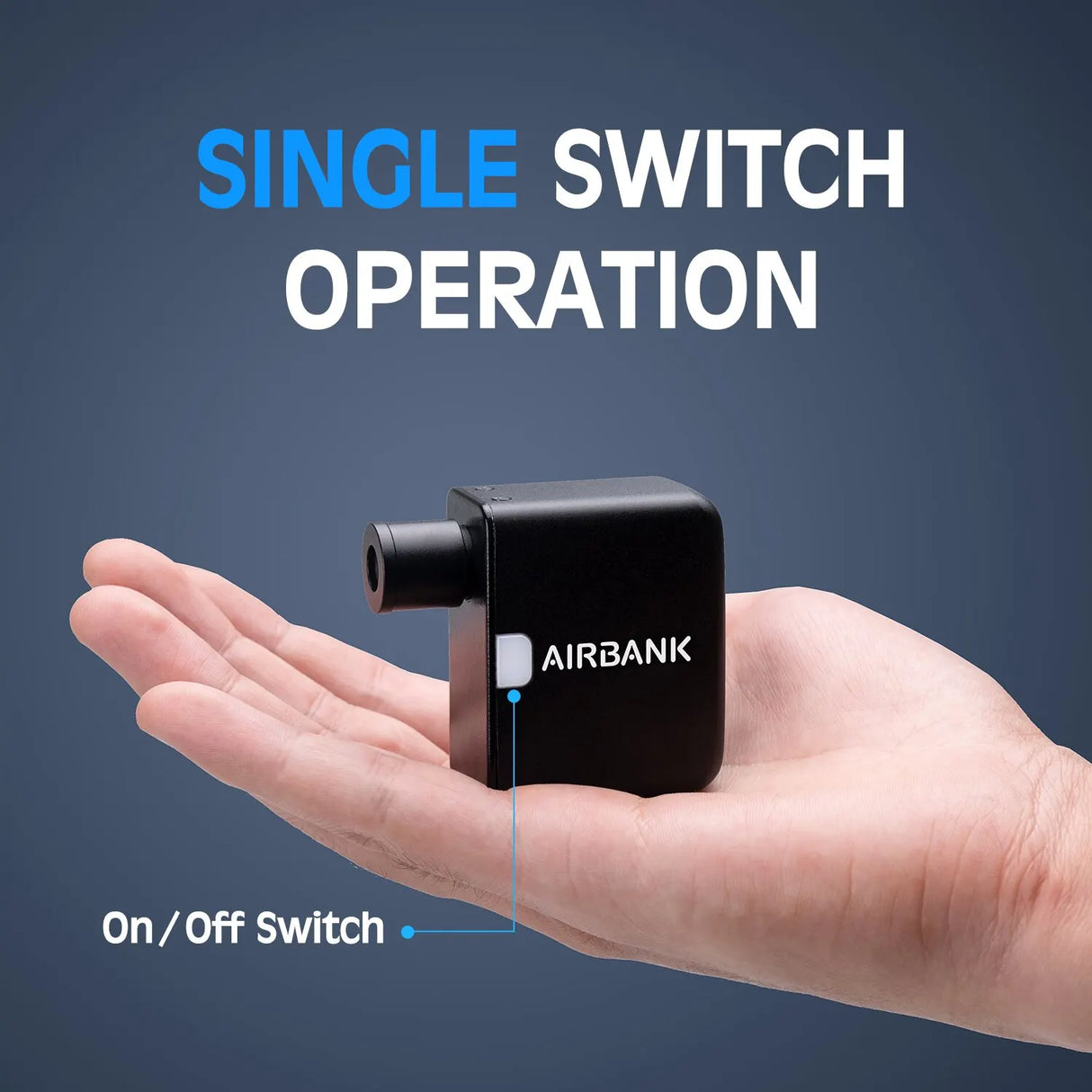 AIRBANK -  akku-betriebene Taschen-Luftpumpe für Rennrad und Gravelbike mit bis zu 7 bar Leistung