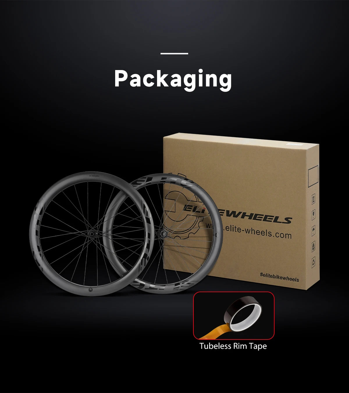 EliteWheels - Carbon-Felgen SLT Laufradsatz 700C x 19mm 28 Zoll