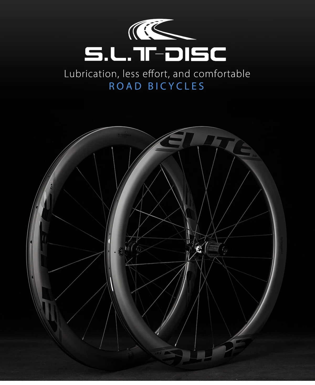 EliteWheels - Carbon-Felgen SLT Laufradsatz 700C x 19mm 28 Zoll