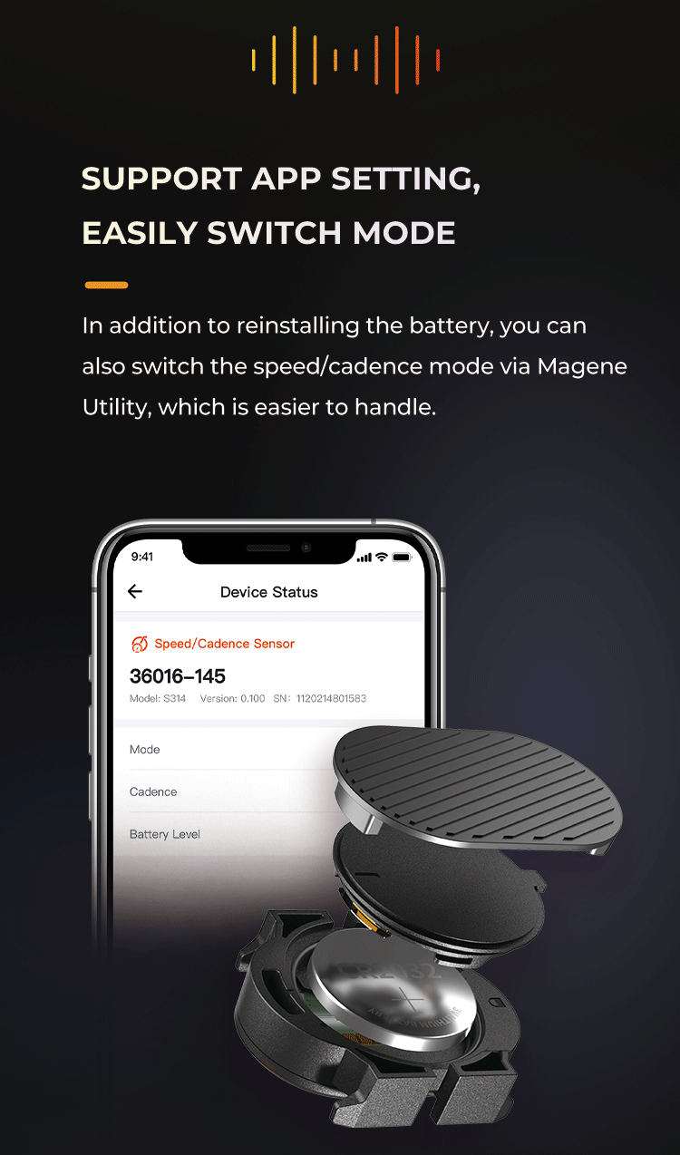 Magene S314 Geschwindigkeits- und Trittfrequenz Sensor (ANT+ & Bluetooth)