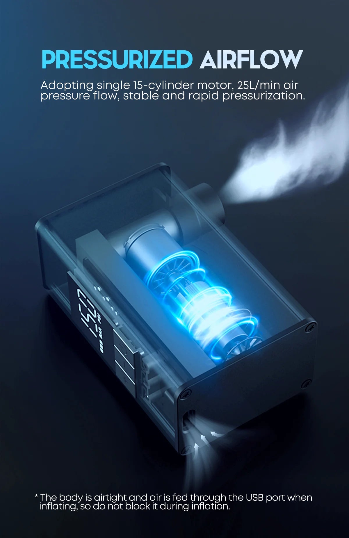 Cyclami -  Mini-Luftpumpe für Rennrad und Gravelbike mit Luftdruck-Anzeige und 8 bar Leistung