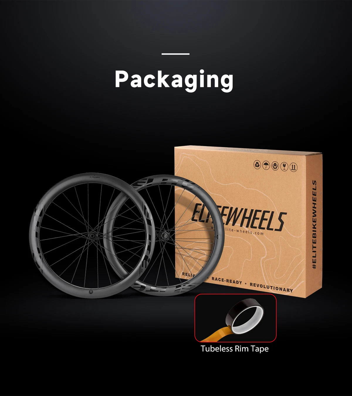 EliteWheels - Carbon-Felgen SLT Gravel Laufradsatz 700C x 24mm 28 Zoll