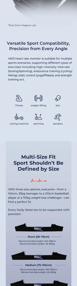 Magene H613 Herzfrequenz-Sensor | ECG-Brustgurt mit Offline-Speicher & 3-Kanal-Bluetooth