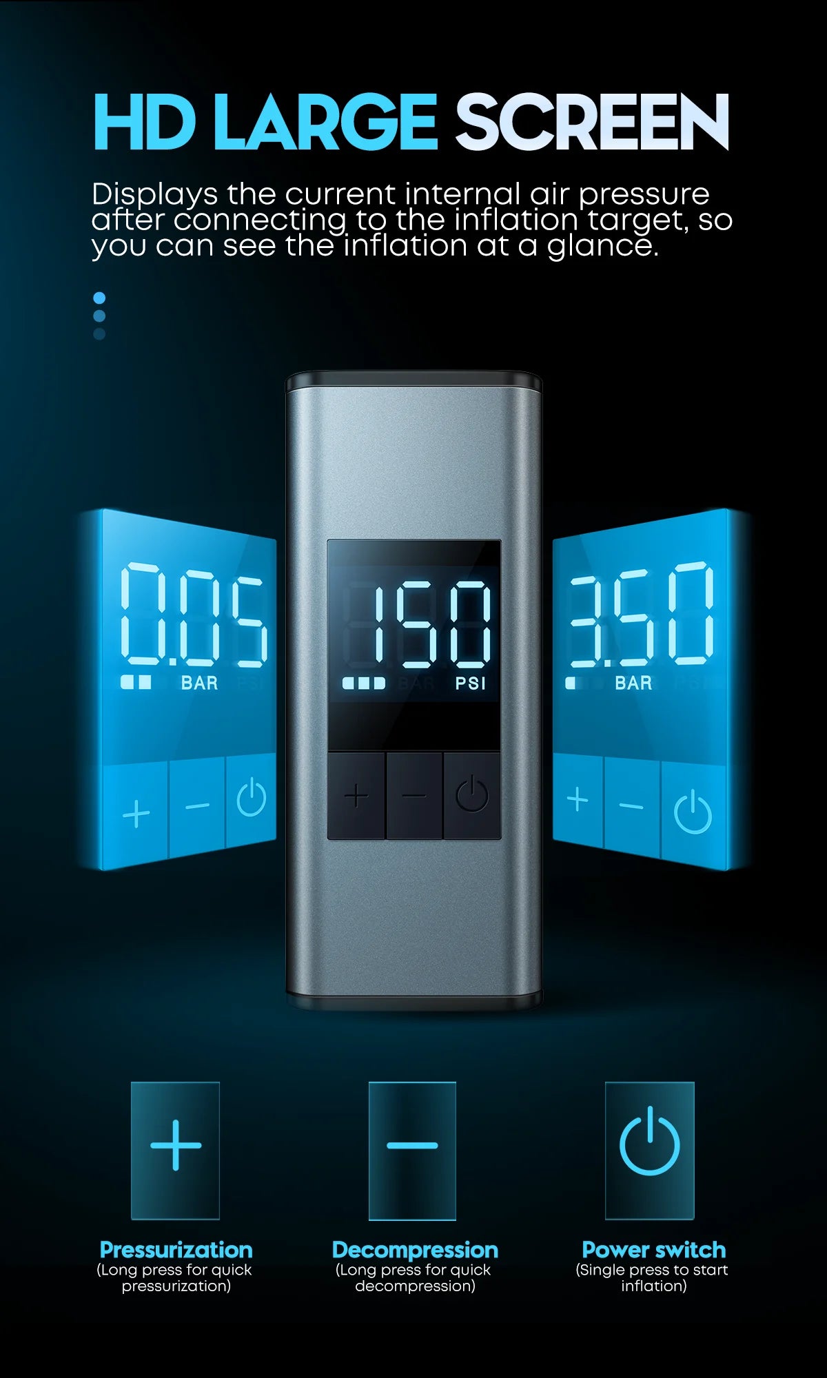 Cyclami -  Mini-Luftpumpe für Rennrad und Gravelbike mit Luftdruck-Anzeige und 8 bar Leistung