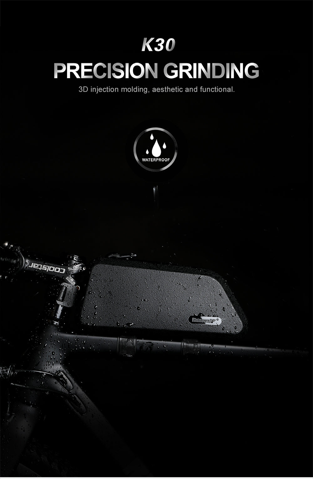 Rhinowalk Rahmentasche 1,5 Liter - wasserdicht schwarz für Oberrohr