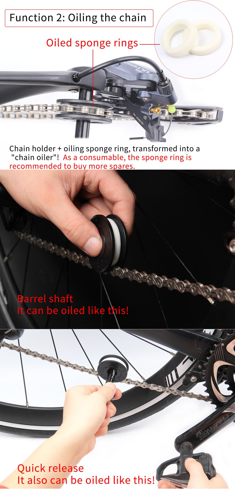 2 IN 1 Bike Chain Clean Keeper Tool Quick Release Lever For Barrel 12mm Bucket Shaft Bicycle Chain Oil Tool Washing Holder