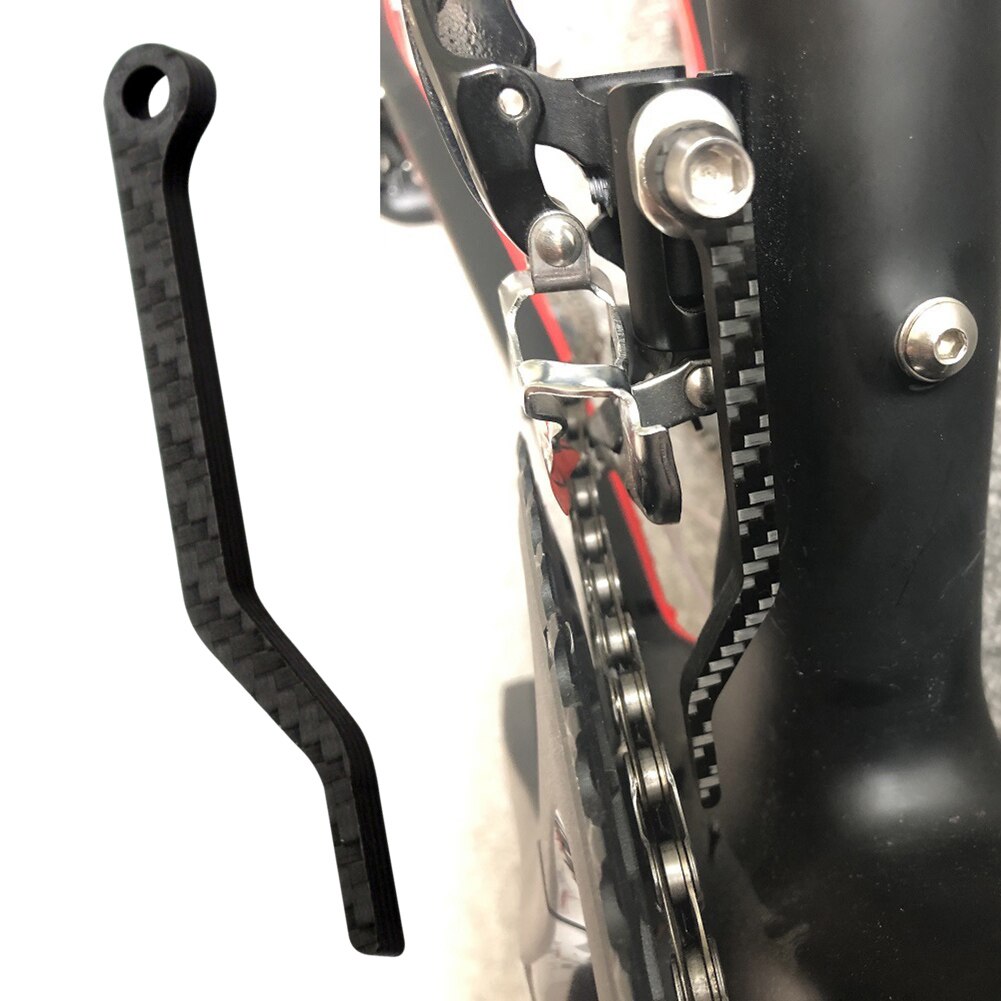 Road Bicycle Chain Guide Protector Drop Catcher Carbon Fiber Chains Anti-Drop Stabilizer Bike Accessories Black